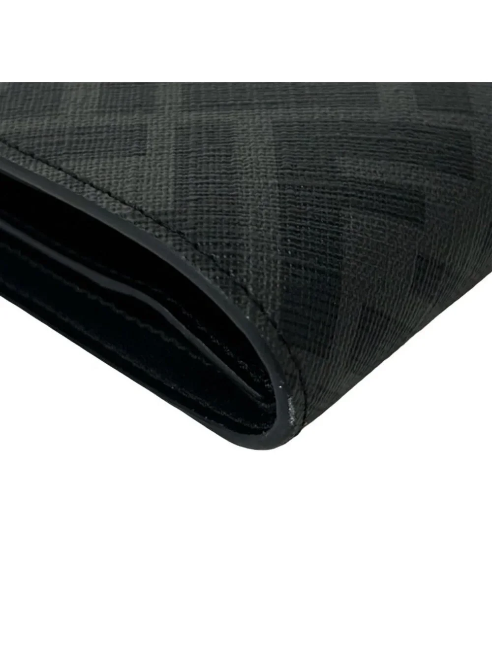 Fendi Bifold Wallet Zucca Pattern Gray Black Dark Yellow Leather